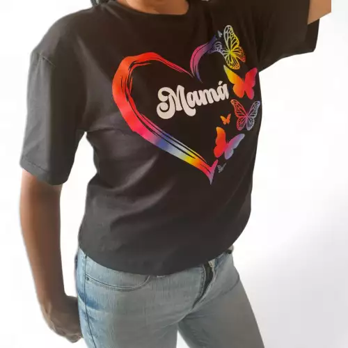 CAMISETA ESTAMPADO ESPECIAL DE MADRES NEGRO