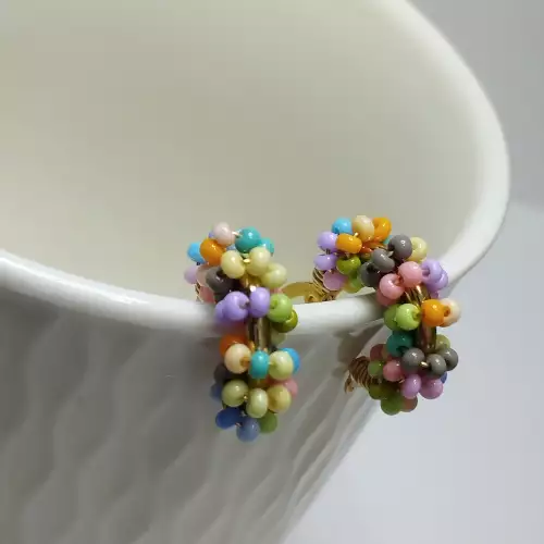 Candonga entorchada mostacilla pastel acero dorado