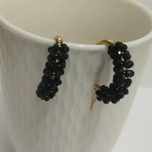 Candonga entorchada murano negro acero dorado
