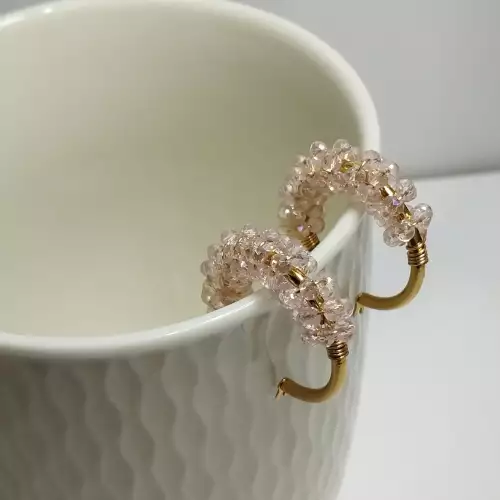 Candonga entorchada murano rosa pastel acero dorado