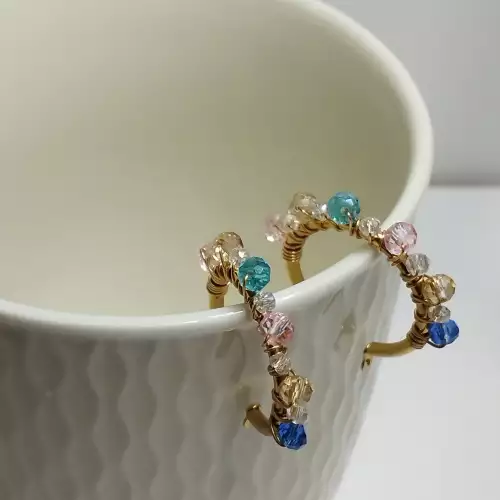 Candonga entorchada murano tonos pastel acero dorado