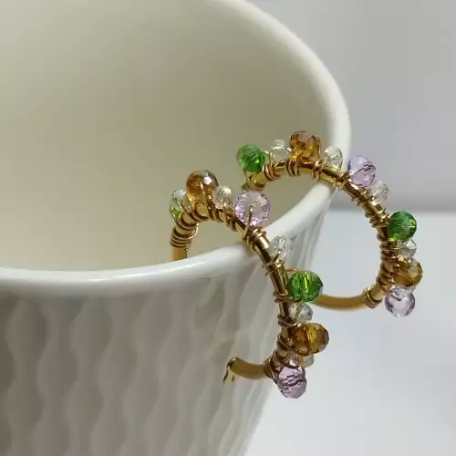 Candonga entorchada murano tonos tierra acero dorado
