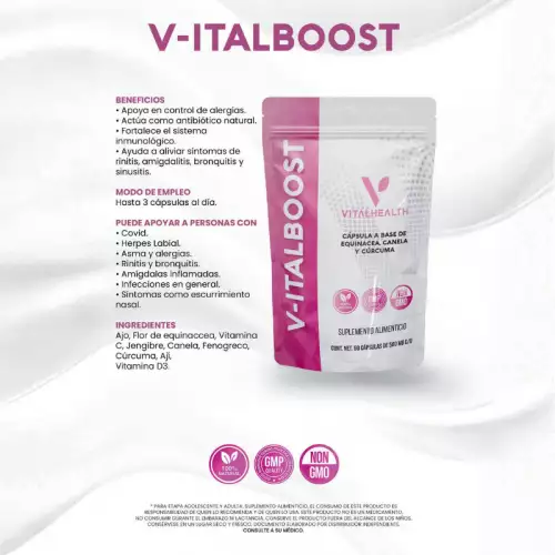 Cápsulas V-Italboost inmunidad y alergias 60 unidades