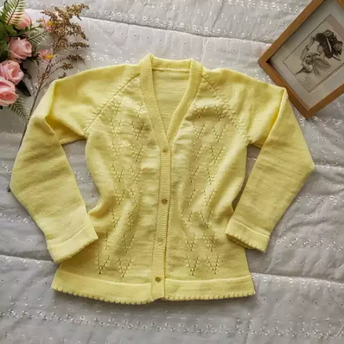 Cardigan amarillo niña de punto talla 8 años