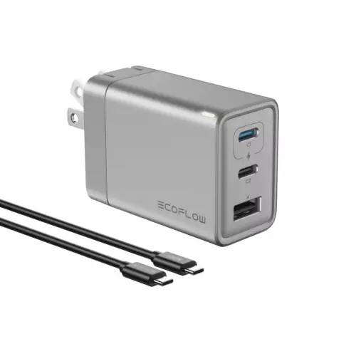 Cargador GaN Ecoflow 65W USB-C y USB-A rápido