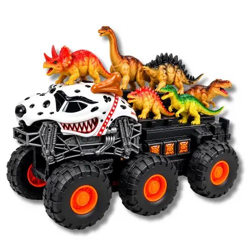 Carro Monster Truck Con Diseño De Perro Dalmata 233 Camioneta Con Dinosaurios