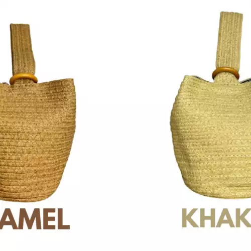Cartera de fique colores blanco camel y khaki