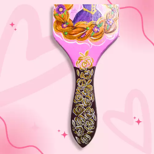 CEPILLO DE MADERA PERSONALIZADO - RAPUNZEL