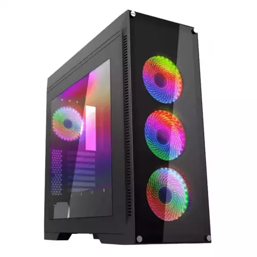 Chasis gaming M911 Rainbow ATX con 4 ventiladores