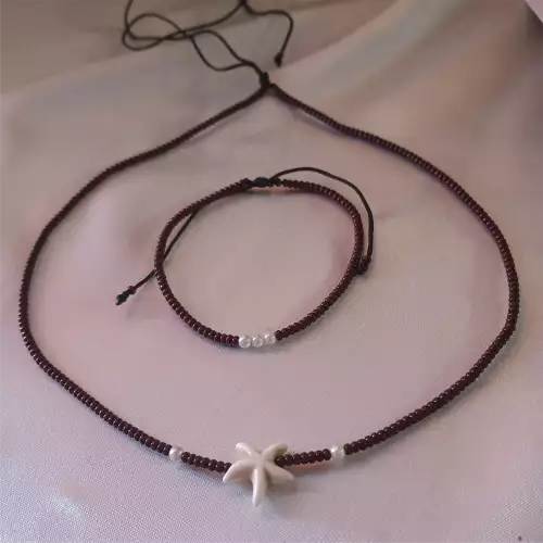 CHOKER CAFE CON ESTRELLA DE MAR