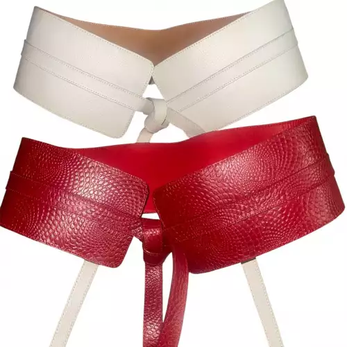 Cinturón ancho en cuero para mujer varios colores