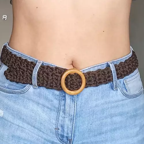 Cinturón en Cordón pyp tejido a crochet
