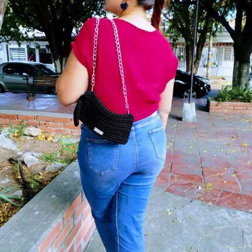 Clutch bolso 2 en 1 con asa cadena desmontable artesanal