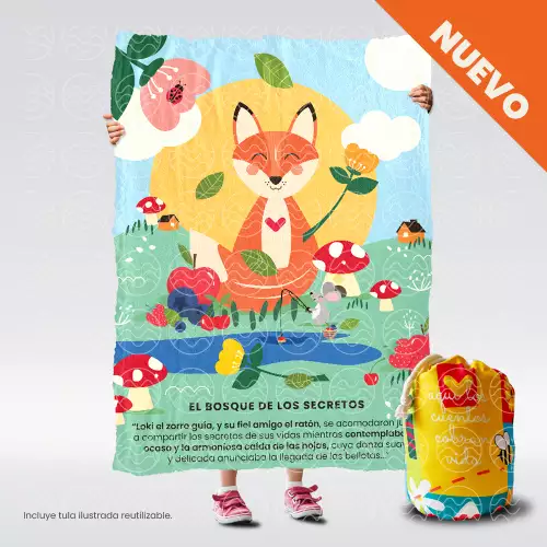 Cobija infantil térmica bosque fantasía talla M 120x145cm