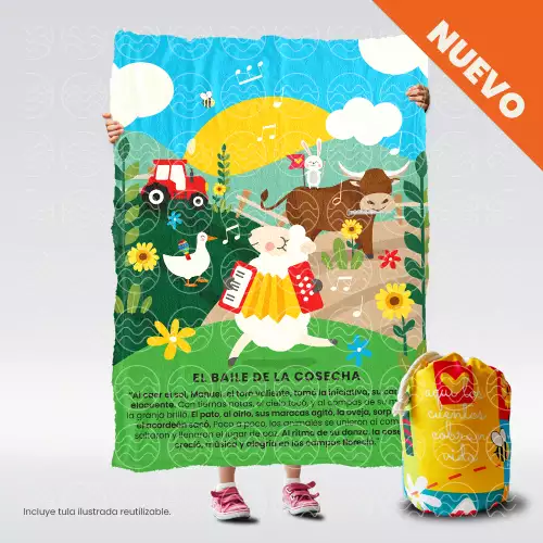 Cobija infantil térmica granja animales talla M 120x145cm