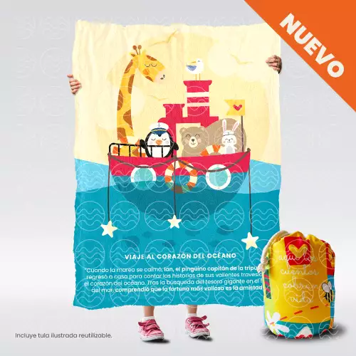 Cobija infantil térmica océano profundo talla M 120x145cm