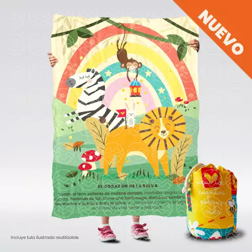 Cobija infantil térmica temática selva talla M 120x145cm