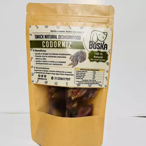 Codorniz deshidratada natural para perros y gatos