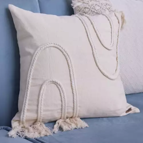 cojin trenzas 45x45cm beige