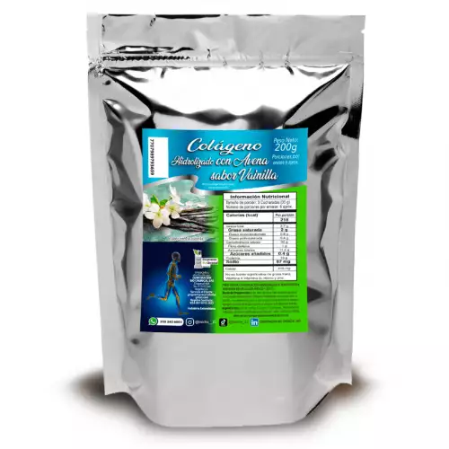 Colágeno con avena molida sabor vainilla 200g proteína