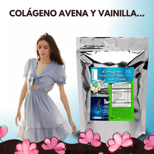 Colágeno Hidrolizado con Avena Molida sabor a Vainilla 200g