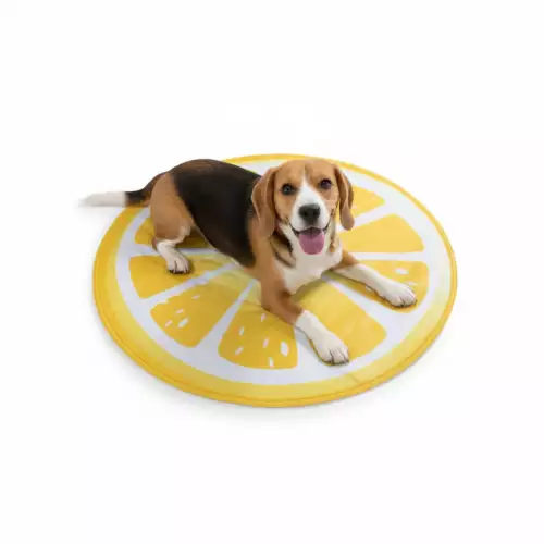 Colchoneta refrescante gel para mascotas diseño naranja 60cm