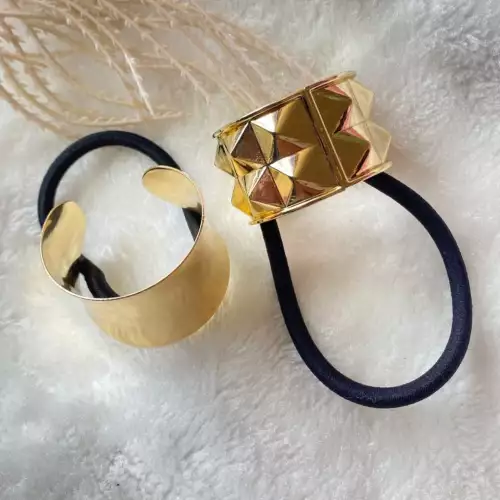Coletas pony cuff x3 en covergold dorado