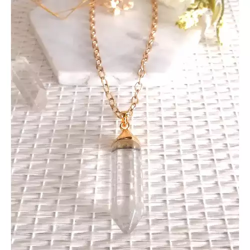 COLLAR CUARZO CRISTAL PENDULO