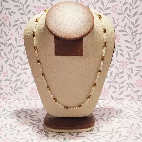 Collar ojo de gato murano dorado 45 cm delicado