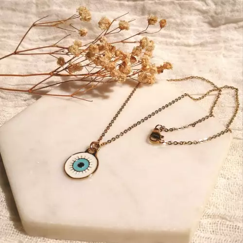 Collar para mujer dije ojo turco artesanal