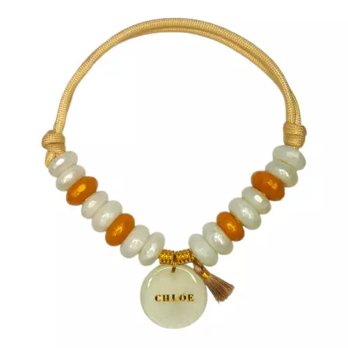 Collar perro resina epóxica personalizado talla M Amber