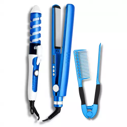 Combo De Plancha Y Rizador De Cabello Profesional Con Temperatura Ajustable + Obsequio Peine