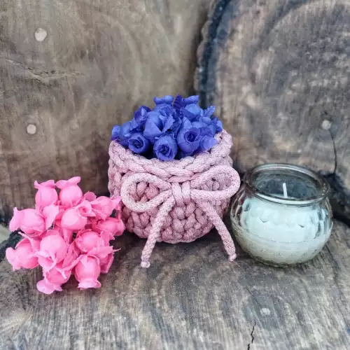 Combo florero tejido + lapicero personalizado - Día de la madre