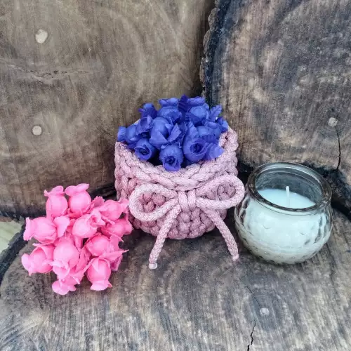 Combo florero tejido + lapicero personalizado - Día de la madre