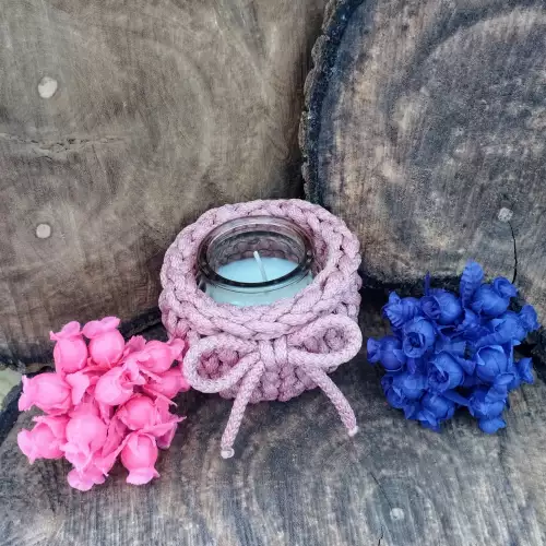 Combo portavelas tejido + lapicero personalizado - Día de la madre