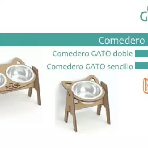 Comedero elevado para gatos con diseño ergonómico