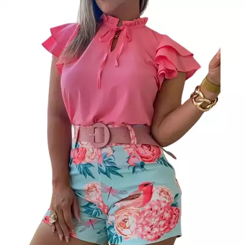 Conjunto Shorts Y Blusa ROSA TALLA S