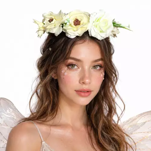 Corona De Flores Blancas Disfraz Hada Catrina - Halloween