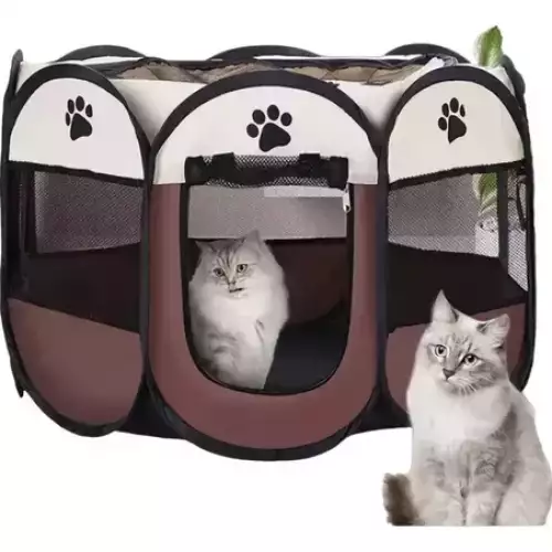 Corral plegable portátil para perros y gatos