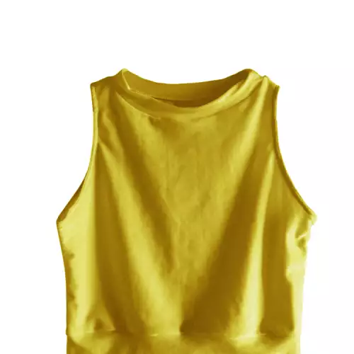 Crop Top, Ordiri Textil, Licra Diseño Unico Exclusivo Patshwork claro limon