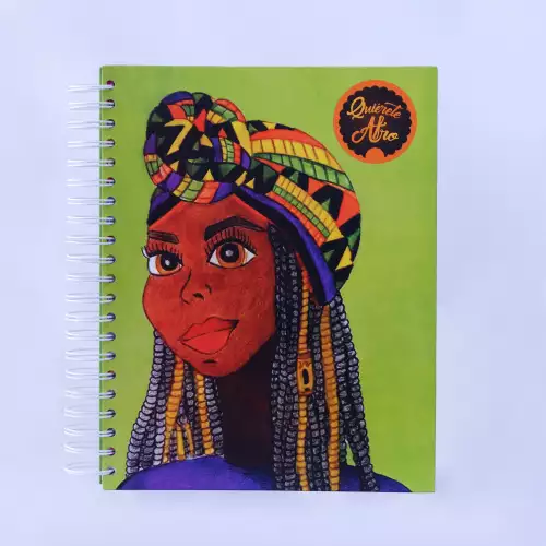 Cuaderno escolar 200 hojas pasta dura con diseño afro