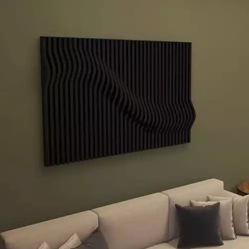 Cuadro decorativo aglomerado gris y negro 70x100