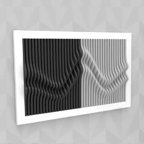 Cuadro decorativo aglomerado negro gris moderno 100x70cm