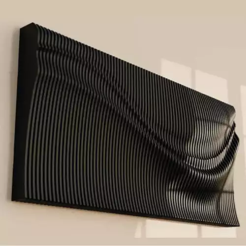 Cuadro decorativo aglomerado negro moderno 100x70 cm