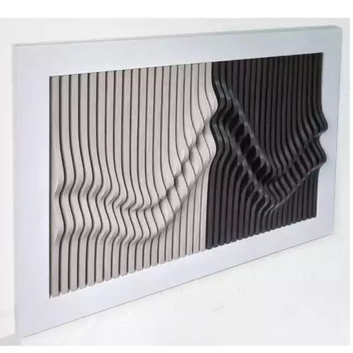 Cuadro Decorativo en Aglomerado Gris y Negro #2