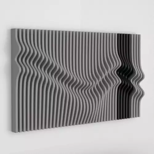 Cuadro Decorativo en Aglomerado Gris y Negro