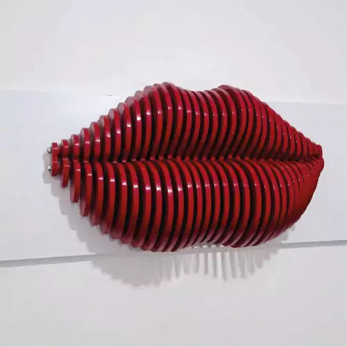 Cuadro decorativo forma beso rojo MDF 50x30cm
