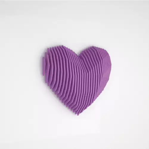 Cuadro decorativo forma corazón morado MDF 70x65cm