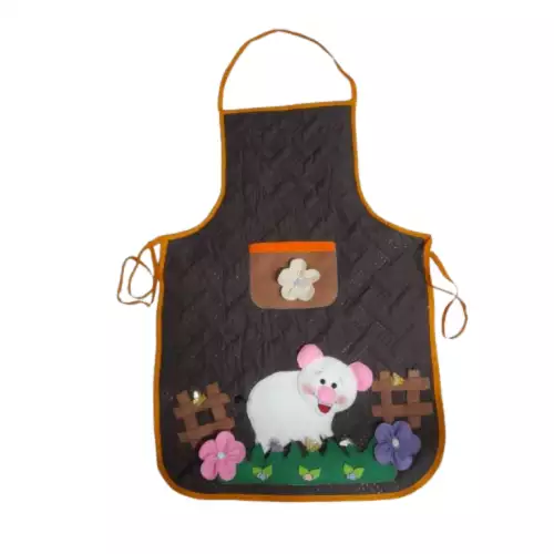 Delantal Decorado en Patchwork – Diseño Cerditos