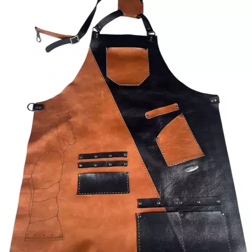 Delantal en cuero artesanal hecho a mano personalizable